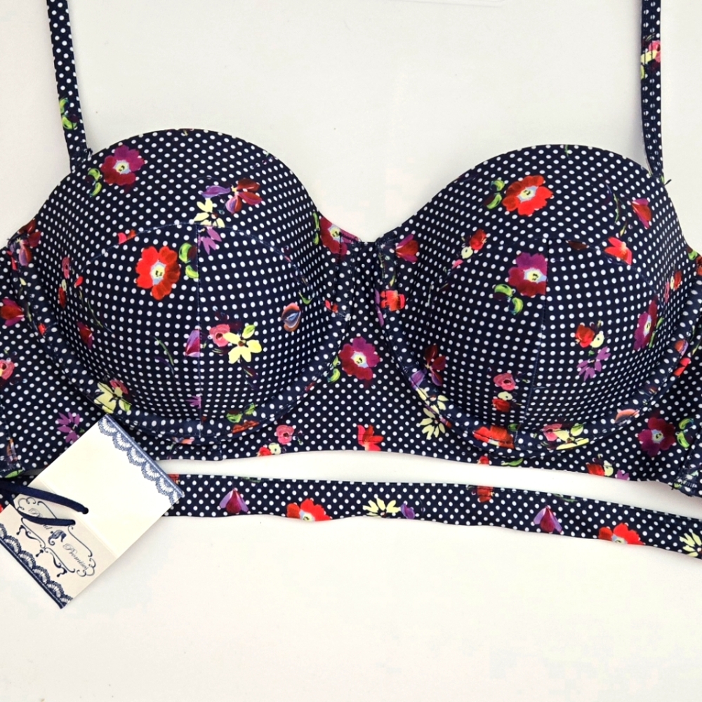 Playful Promises Polka Dot Bikini Top NWT Size 10
